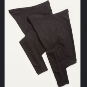 2-Pack OLD NAVY Maternity Pregnancy Full-Panel Black Leggings